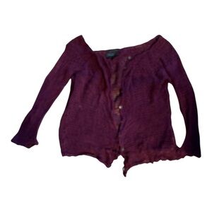 Eddie Bauer Hand Crocheted Cranberry Sweater Women's Size XL